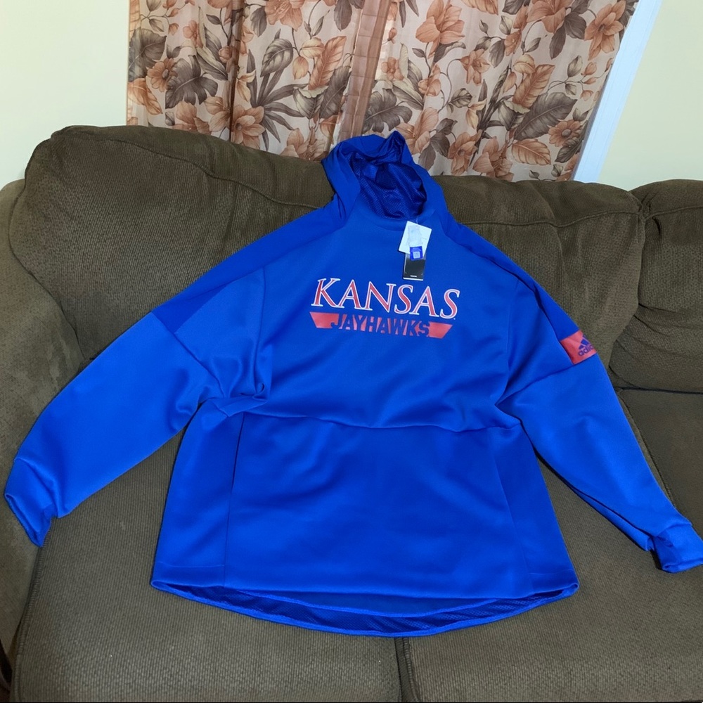 Adidas Kansas Jayhawks Hoodie, Mens XXL (New)